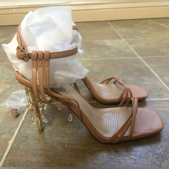 SQUARE TOE HIGH HEEL SANDALS SIZE 8.0 - Picture 1 of 10